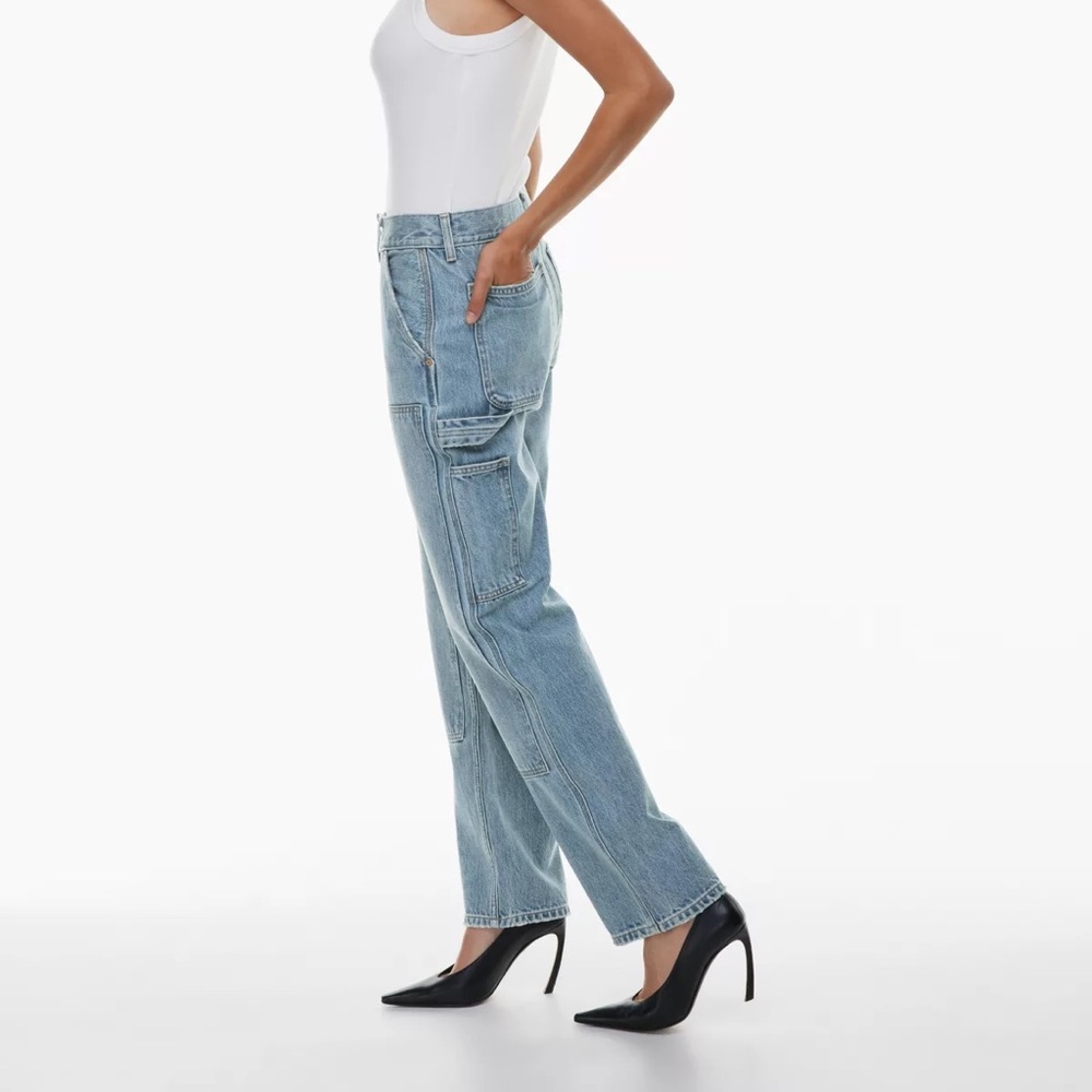 Denim Forum Light Blue High-Rise Carpenter Jeans - Picture 2 of 12